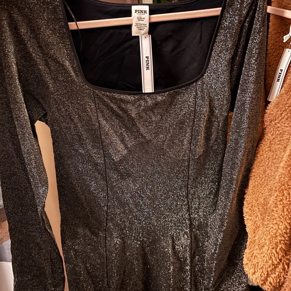 PINK Victoria's Secret| Women's Glitter Black Jumpsuit